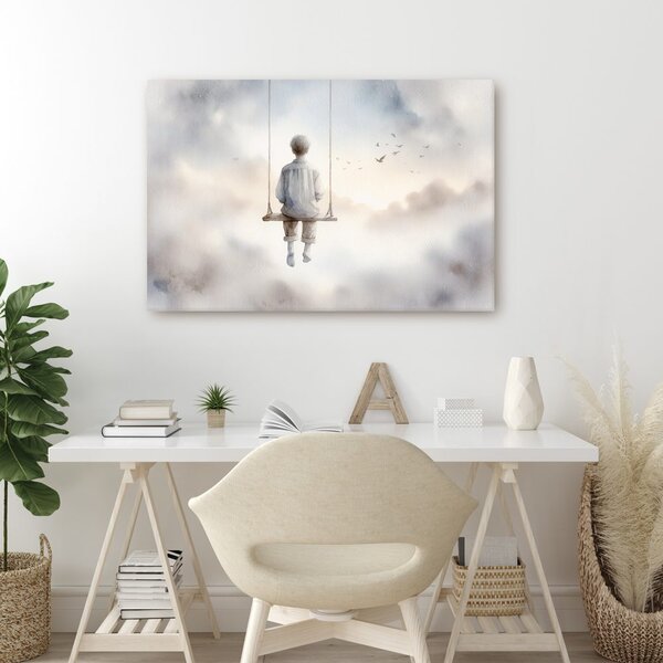 Quadro su tela – Ragazzo sull’altalena