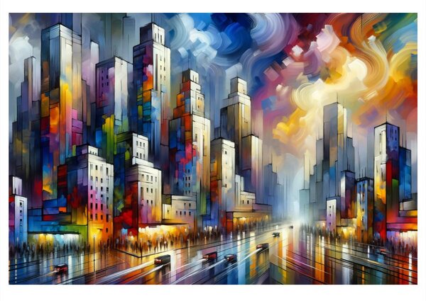 Quadro su tela – Città colorata