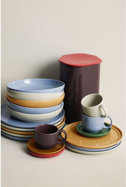 Tazza blu e marrone chiaro in gres Amare - Hübsch