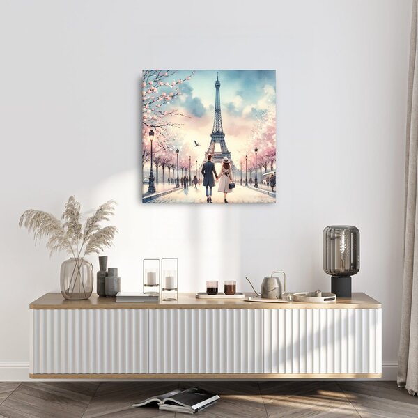 Quadro su tela – Romanticismo per le strade di Parigi
