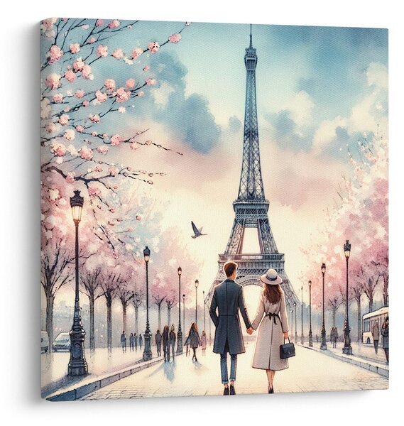 Quadro su tela – Romanticismo per le strade di Parigi