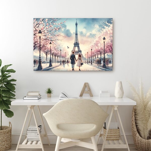 Quadro su tela – Amore sotto la Torre Eiffel
