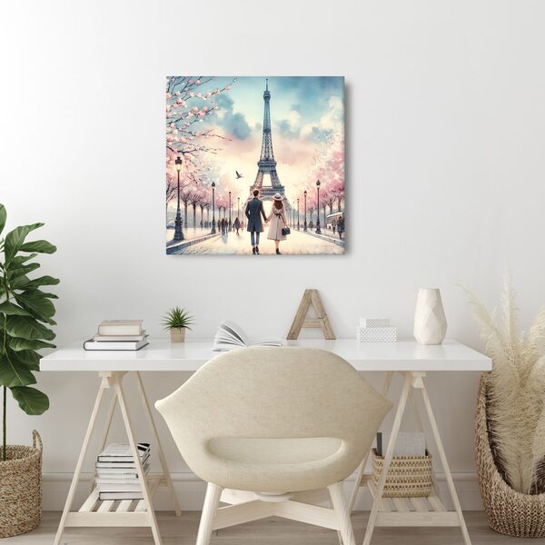 Quadro su tela – Romanticismo per le strade di Parigi