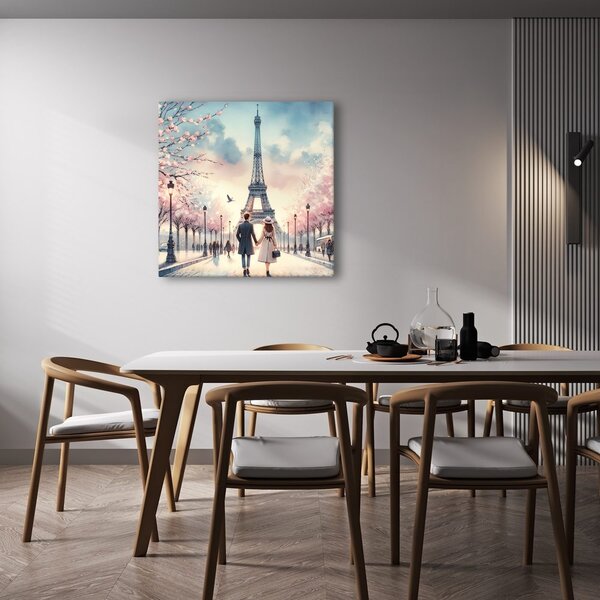 Quadro su tela – Romanticismo per le strade di Parigi