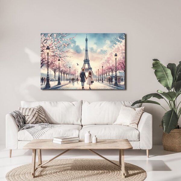 Quadro su tela – Amore sotto la Torre Eiffel