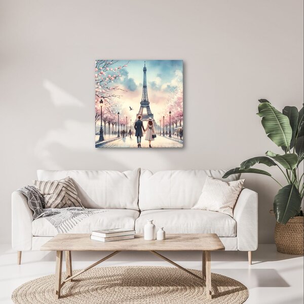 Quadro su tela – Romanticismo per le strade di Parigi