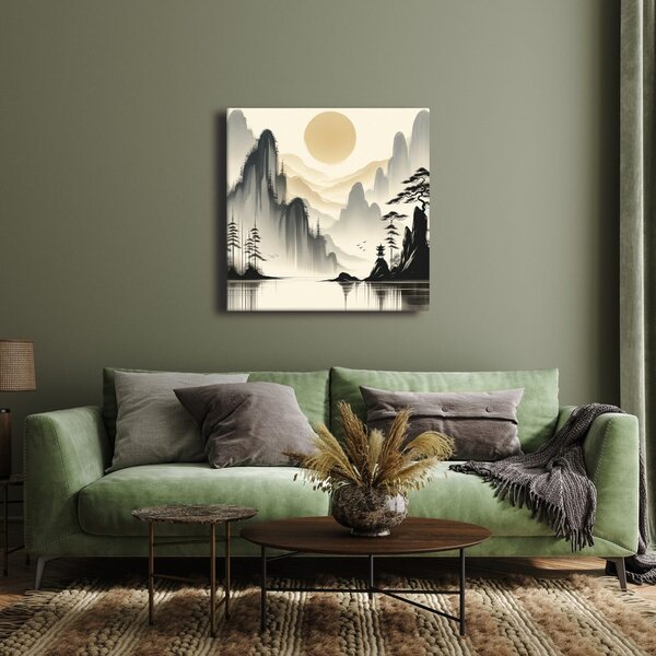 Quadro su tela – Tempio sul lago