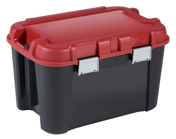 Scatola di plastica rossa e nera con coperchio 59x39,5x36 cm Totem - Curver