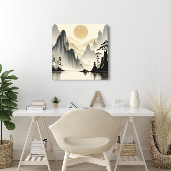 Quadro su tela – Tempio sul lago
