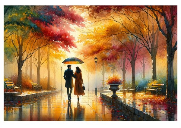 Quadro su tela – Romanticismo nel parco