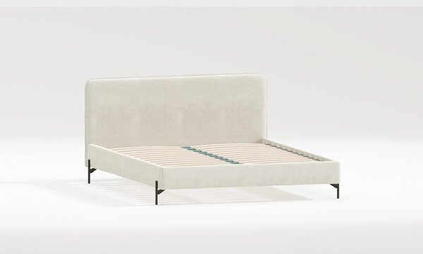 Letto matrimoniale imbottito beige con griglia 160x200 cm Barker - Ropez
