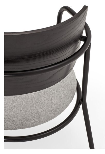 Sedia da pranzo nera e grigia in frassino Eclipse - Teulat