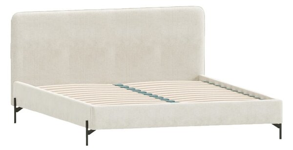 Letto matrimoniale imbottito beige con griglia 160x200 cm Barker - Ropez