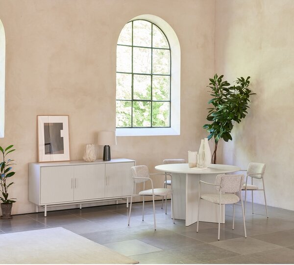 Tavolo da pranzo rotondo grigio chiaro ø 110 cm Palma - Unique Furniture