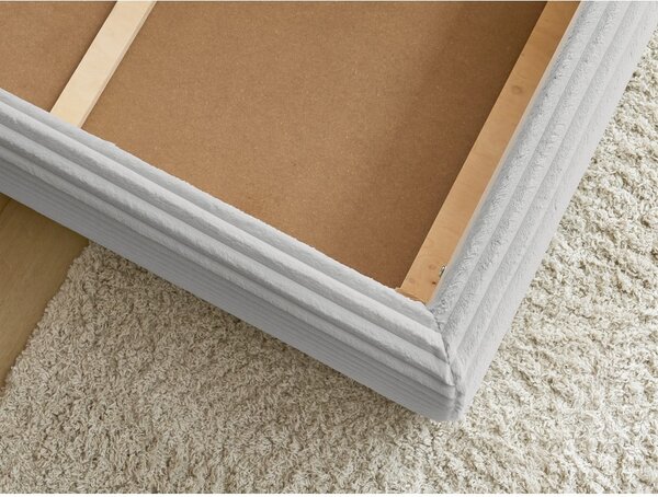 Letto matrimoniale in grigio chiaro imbottito con spazio contenitivo con griglia inclusa 160x200 cm Jade – Bobochic Paris