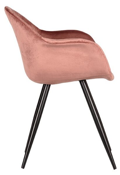 Sedie da pranzo in velluto rosa chiaro in un set di 2 pezzi Forli - LABEL51