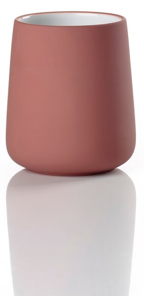 Tazza di terracotta rossa per spazzolini da denti Nova - Zone