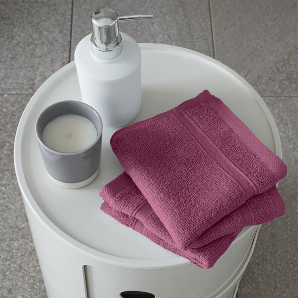 Set di asciugamani tipo terry rosa scuro in cotone 2 pz 30x30 cm Zero Twist – Catherine Lansfield