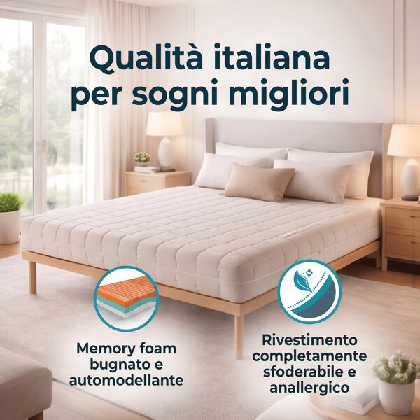 Materasso Memory Multionda Anatomico – 5 cm, 27 cm, 7 Zone | ONDA MEMORY 120x190 Piazza e mezzo standard