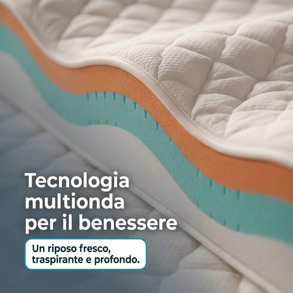 Materasso Memory Multionda Anatomico – 5 cm, 27 cm, 7 Zone | ONDA MEMORY 120x190 Piazza e mezzo standard
