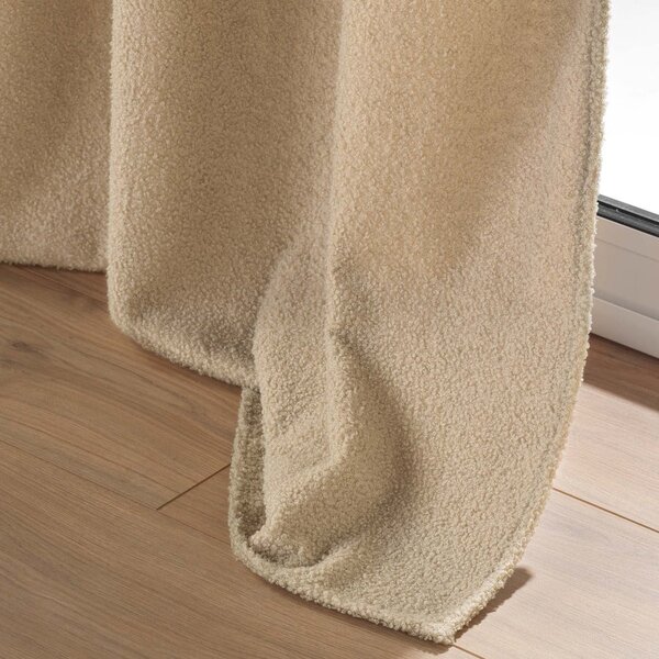 Tenda bouclé beige 140x240 cm Wooly - douceur d'intérieur