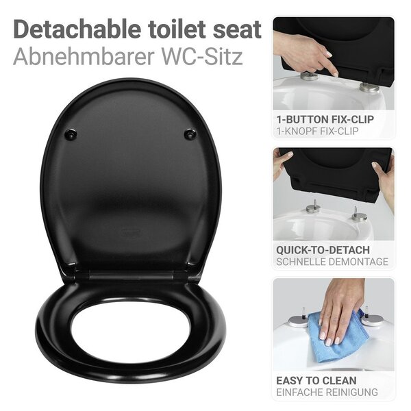 Sedile WC con chiusura Easy-Close (automatica) 37 x 44,5 cm Rieti – Wenko
