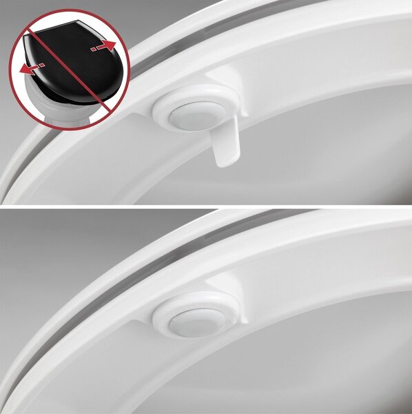 Sedile WC con chiusura Easy-Close (automatica) 37 x 44,5 cm Rieti – Wenko