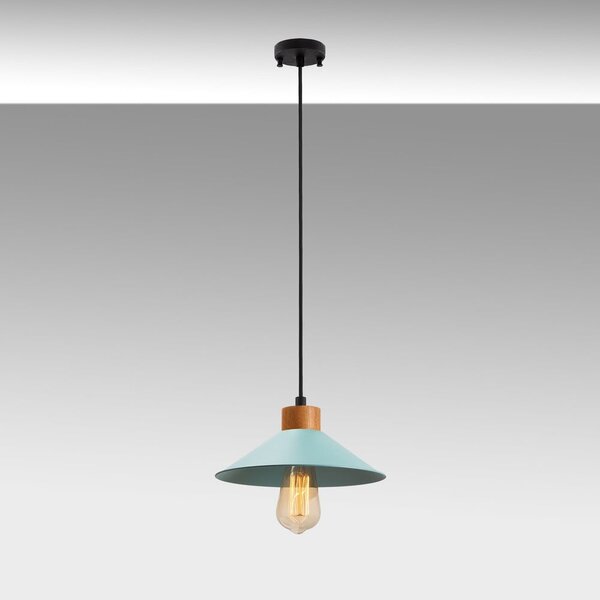 Lampadario turchese/di colore naturale con paralume in metallo ø 24 cm Manavgat – Opviq lights