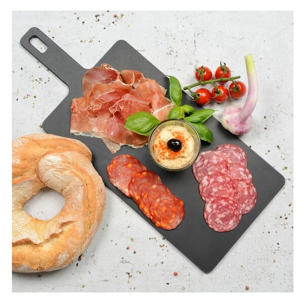 Jade Tagliere Gourmet Handy Nero 45,7x19cm Spessore 0,6cm Manico Laminato di Cellulosa Resistente al Calore 176°C