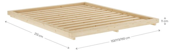 Letto matrimoniale in legno di pino con griglia 160x200 cm Dock - Karup Design