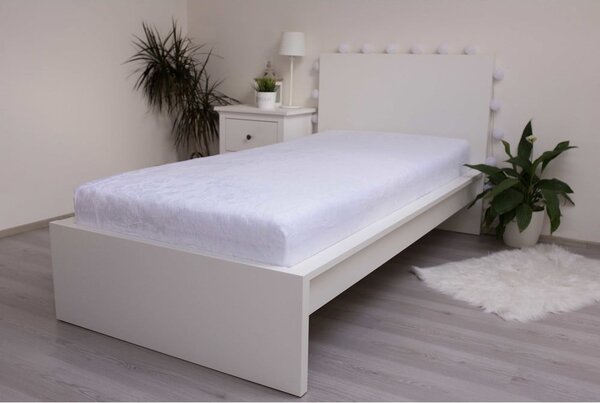 Foglio di microflanella elasticizzato bianco 180x200 cm - Jerry Fabrics