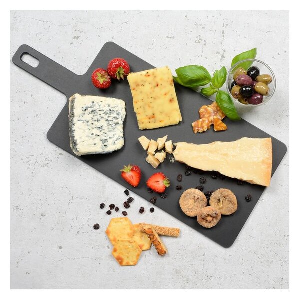 Jade Tagliere Gourmet Handy Nero 45,7x19cm Spessore 0,6cm Manico Laminato di Cellulosa Resistente al Calore 176°C