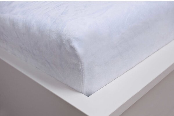 Foglio di microflanella elasticizzato bianco 180x200 cm - Jerry Fabrics