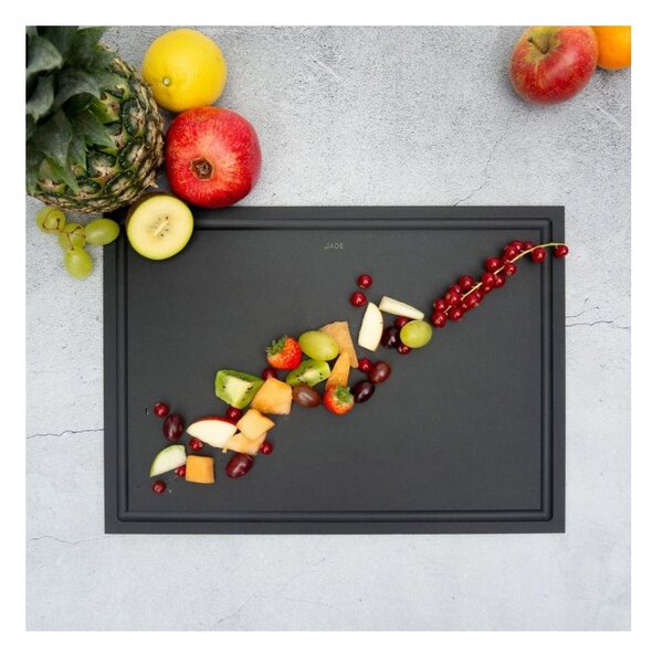 Jade Tagliere Gourmet Edge Pro Ultra Sottile 37x27,5cm Scanalatura Laminato di Cellulosa Resistente al Calore 176°C
