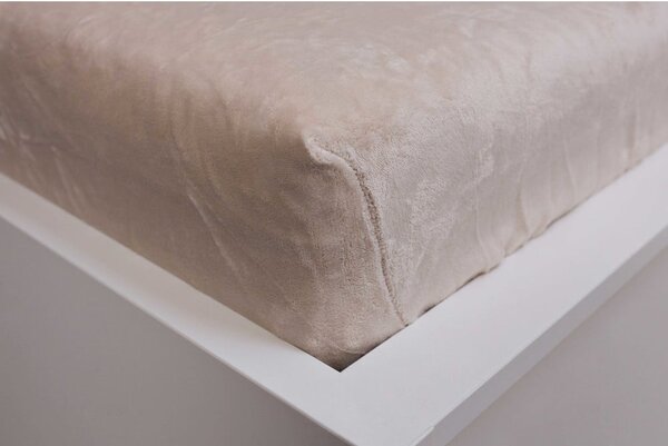 Lenzuolo con angoli color crema in microflanella 180x200 cm Basic – Jerry Fabrics