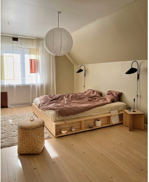 Letto matrimoniale in legno di pino con griglia 160x200 cm Ziggy - Karup Design