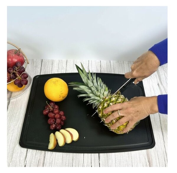 Jade Tagliere Gourmet Professional Nero 29,8x23,5cm Spessore 0,9cm Scanalature Foro Laminato di Cellulosa Resistente 176°C
