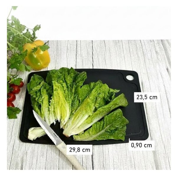 Jade Tagliere Gourmet Professional Nero 29,8x23,5cm Spessore 0,9cm Scanalature Foro Laminato di Cellulosa Resistente 176°C