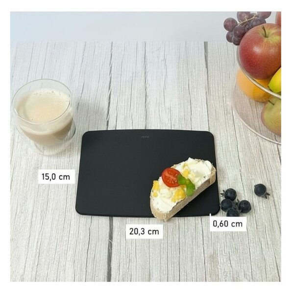 Jade Tagliere Gourmet Kitchen Nero 20,3x15cm Spessore 0,6cm Foro Laminato di Cellulosa Resistente al Calore 176°C