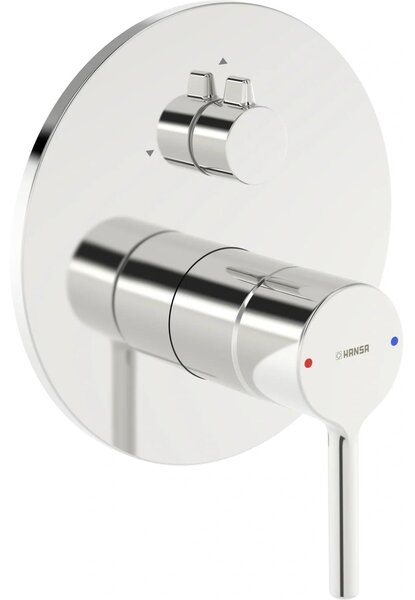 Set completo di miscelatore monocomando Hansa a due vie, HANSAVANTIS 8260, rosetta rotonda, cromato, leva a perno, 1 pz
