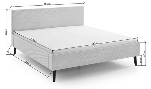 Letto matrimoniale imbottito beige rete non inclusa 180x200 cm Avola – Meise Möbel