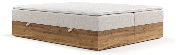 Letto boxspring con contenitore in beige-naturale 180x200 cm Faro - Maison de Rêve
