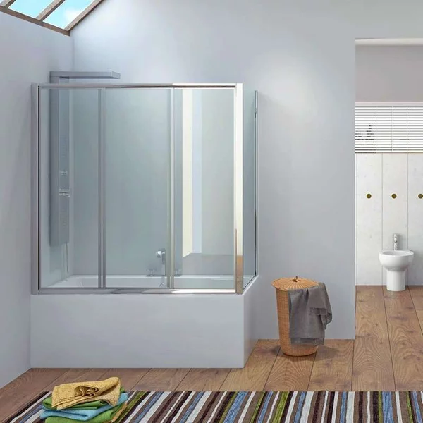 Box doccia per vasca 140x90cm apertura a scorrimento P2000S - KAMALU