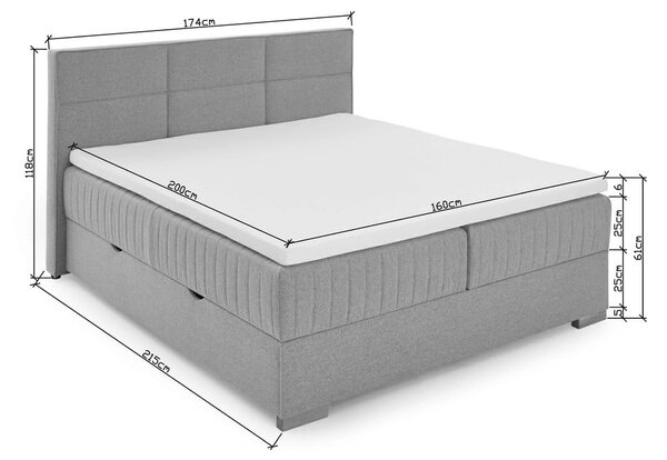 Letto boxspring beige con contenitore 160x200 cm Tambo - Meise Möbel