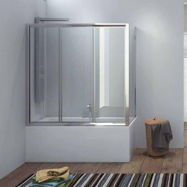 Kamalu box doccia per vasca 140x90cm apertura a scorrimento p2000s