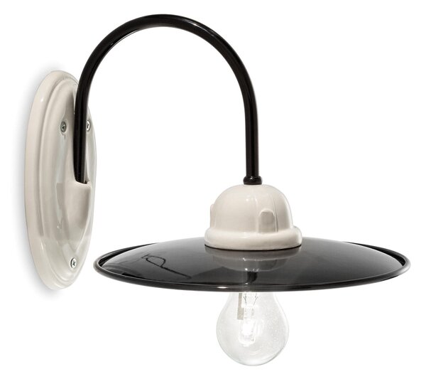 Applique da parete in stile classico con paralume in ceramica POTENZA Dimensioni 25x28x h 21 cm peso 1,15 kg - Attacco Lampada E 27