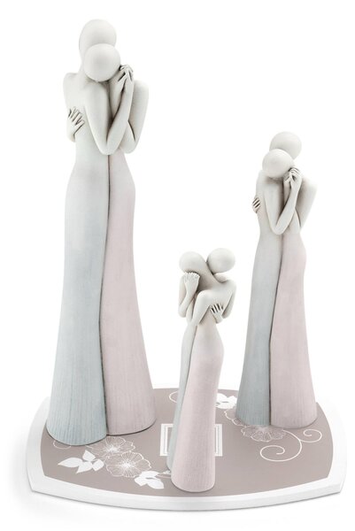 Abbraccio Statuetta In Resina bicolor abbraccio Piccoli h 14,5 cm