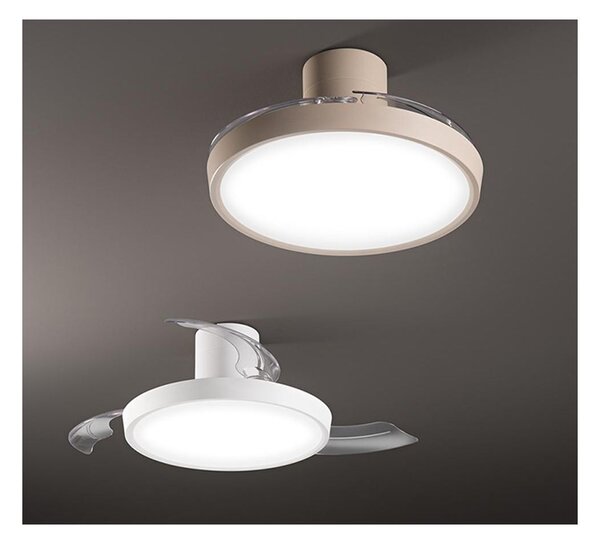ZORA VENTILATORE D107 CM PALE A SCOMPARSA LED 30W LUCE CCT DIMMERABILE 2 COLORI TELECOMANDO INCLUSO