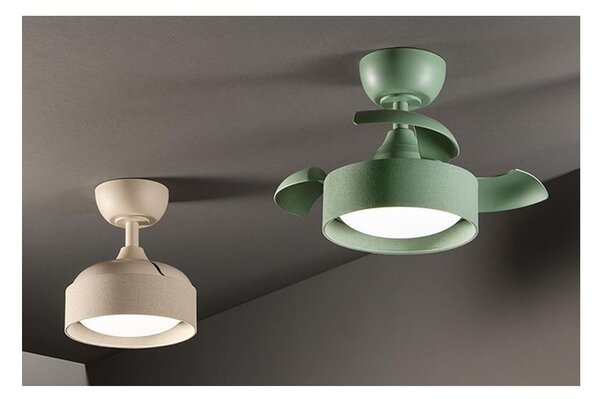 CLEO PICCOLO VENTILATORE D55 CM PALE A SCOMPARSA LED 22W LUCE CCT DIMMERABILE 2 COLORI TELECOMANDO INCLUSO