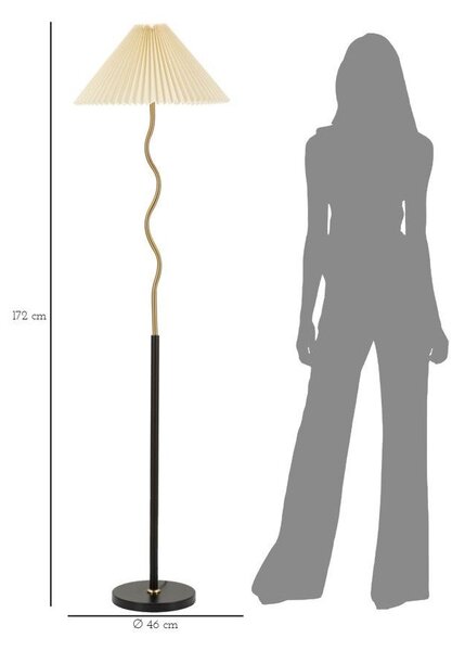 Lampada da terra nera/dorata (altezza totale 172 cm) Closy – Mauro Ferretti